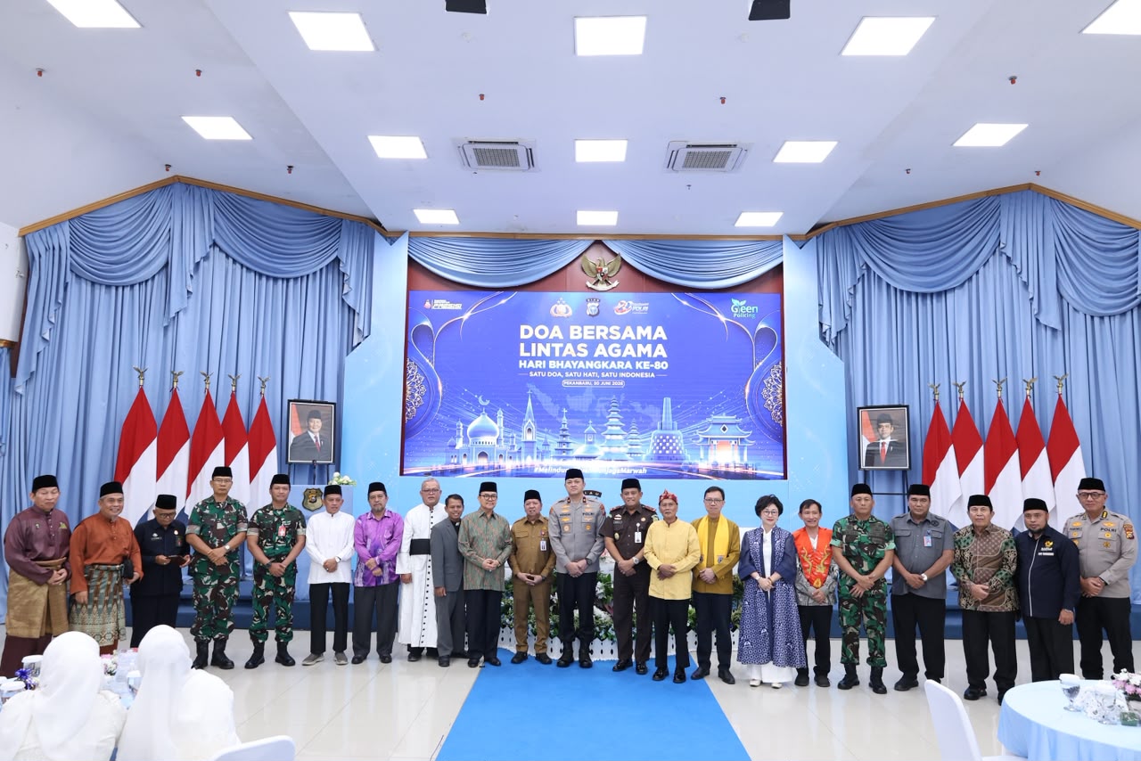 Polda Riau Gelar Doa Bersama Lintas Agama Sambut Hari Bhayangkara ke-80, Perkuat Persatuan dan Komitmen Melayani Masyarakat