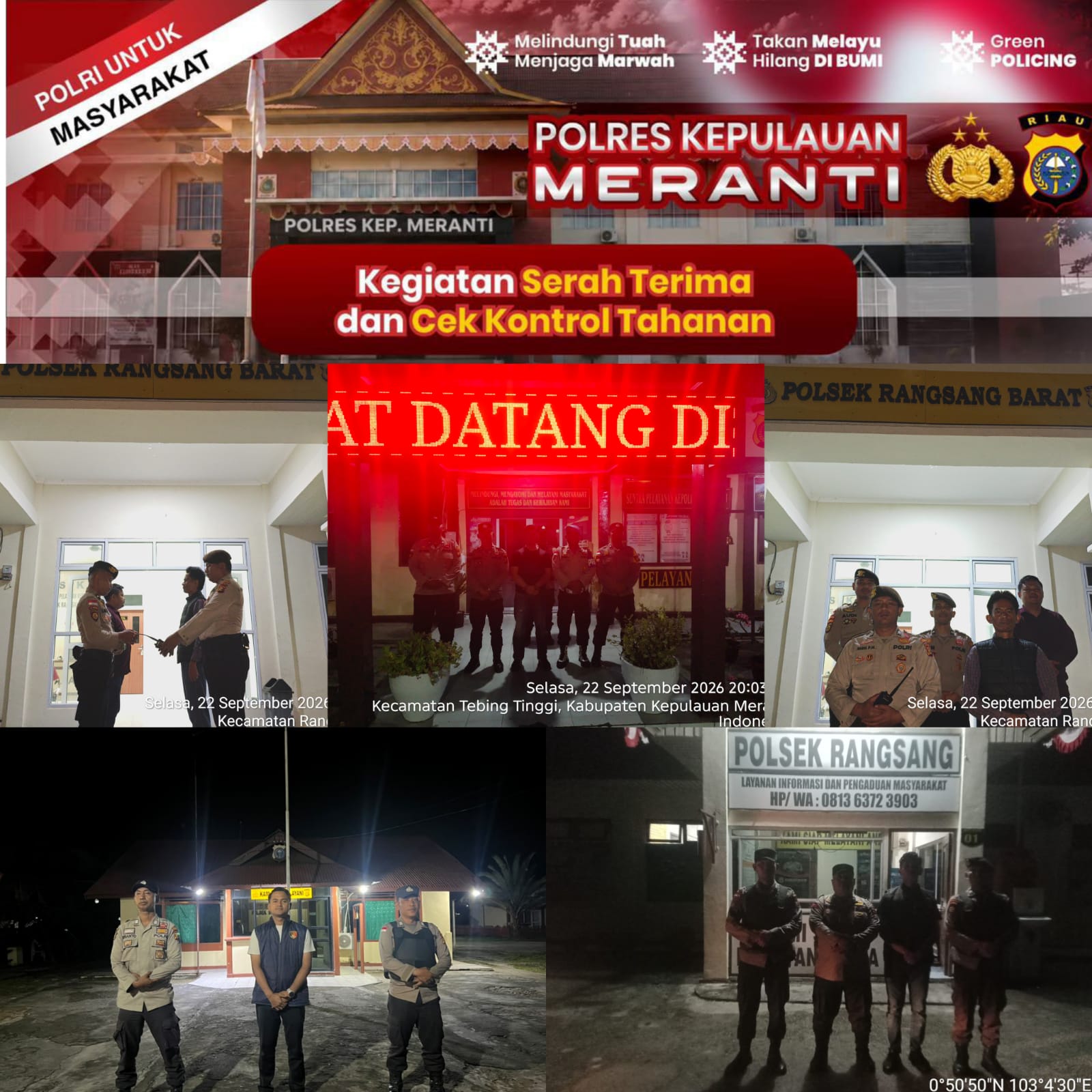 POLRES KEP. MERANTI CEK TAHANAN DAN MAKO, 35 TAHANAN DIPASTIKAN LENGKAP DAN SEHAT