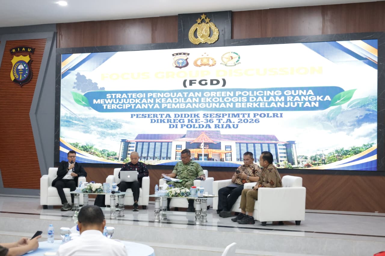 Polda Riau Gelar FGD Strategi Penguatan Green Policing untuk Dorong Keadilan Ekologis dan Pembangunan Berkelanjutan