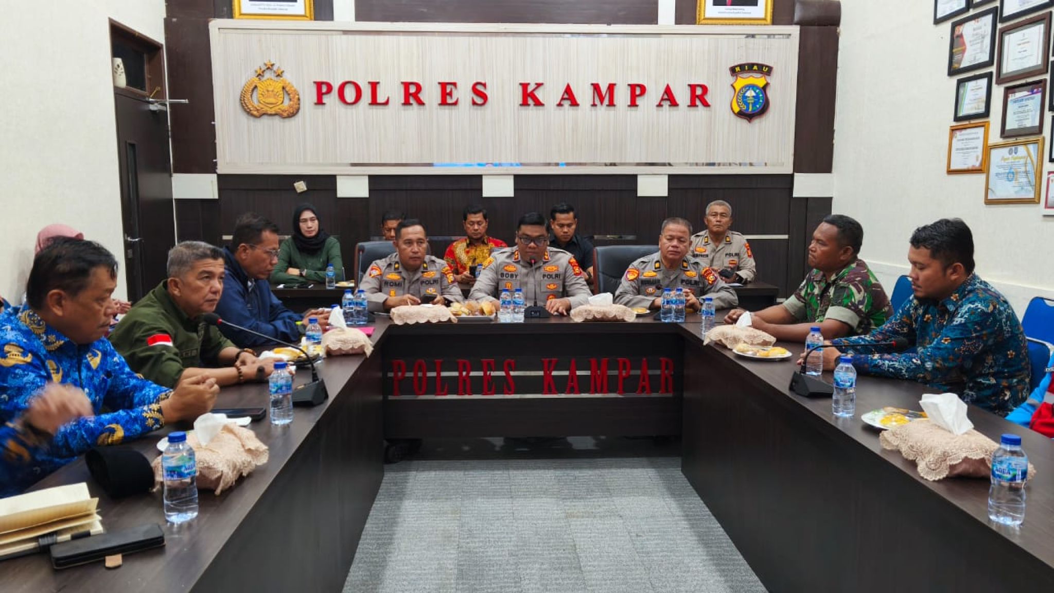 Antisipasi Bencana, Kapolres Kampar Gelar Rakor Kesiapsiagaan Banjir, Satukan Kekuatan Hadapi Musim Hujan