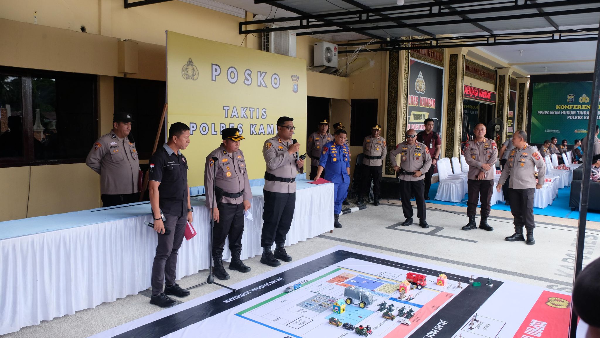 Simulasi Pengamanan Mako dan Unjuk Rasa, Polres Kampar Mantapkan Kesiapsiagaan Personel