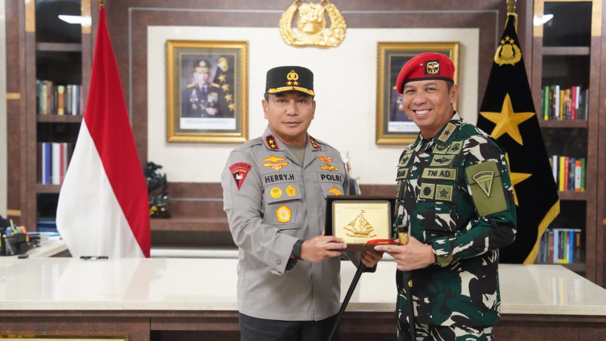 Pererat Sinergi TNI-Polri, Kapolda Riau Terima Silaturahmi Dan Grup 3 Kopassus Brigjen TNI Bram Pramudia, S.E.