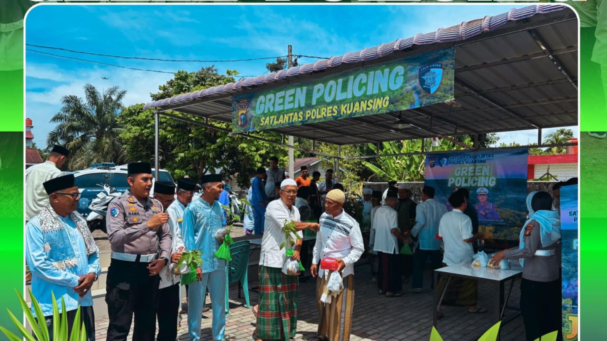 Polres Kuansing Gelar Kegiatan Green Policing Jungle di Masjid Baitul Hamdi Teluk Kuantan