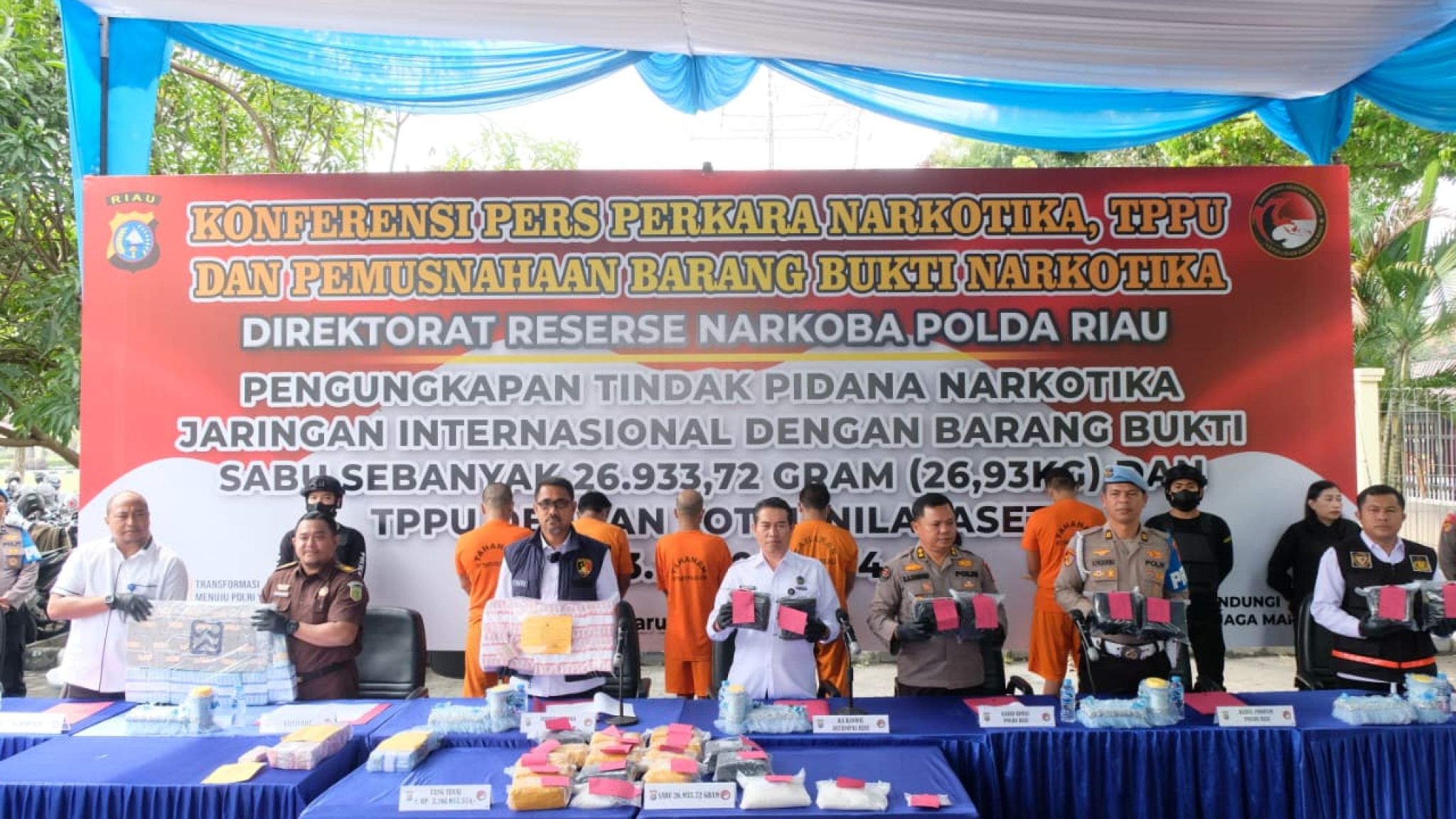 Polda Riau Musnahkan 26,93 Kg Sabu, Ungkap Jaringan Narkoba yang Dikendalikan dari Lapas